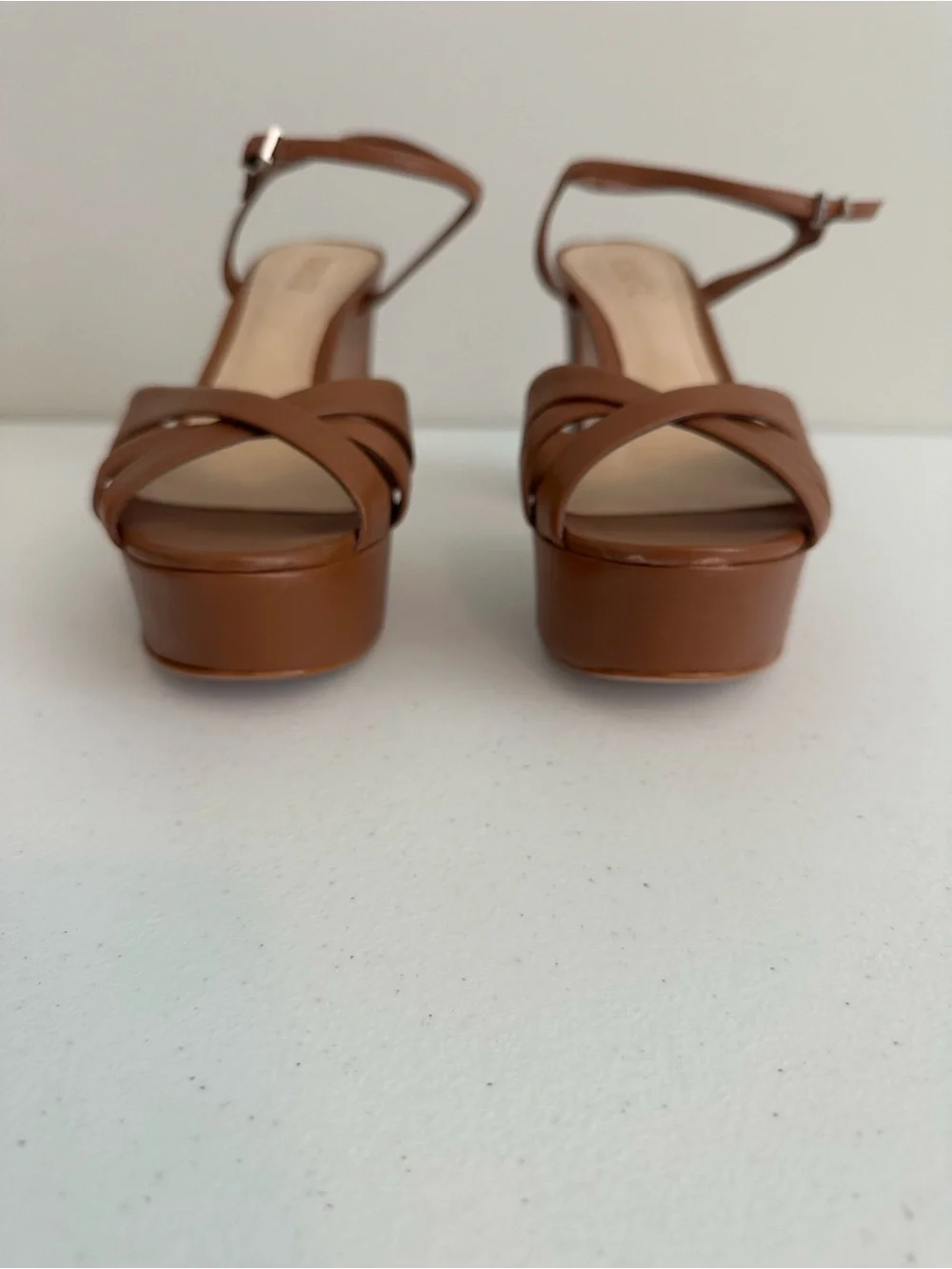 NWOT Women’s Schutz 11 Keefa Dark Tan Platform Sandals‎